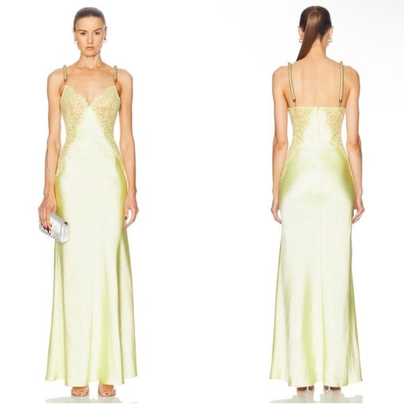 Self-Portrait Dresses & Skirts - NWT Self-Portrait × Christopher Kane Lace Satin Crystal Embellished Maxi Dress 6